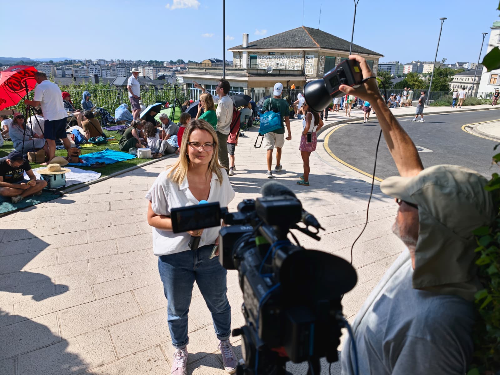 El equipo de RTVE en Lugo.