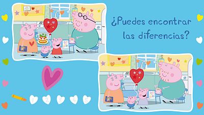 Peppa y el juego de diferencias de San Valentín
