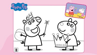 Colorea a Peppa disfrazada de princesa