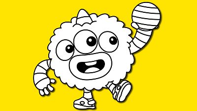 Colorea a Huhu con su pelota