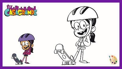 Colorea a Ronnie con el patinete