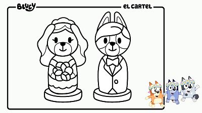 Colorea a las figuritas de boda de 'El cartel'