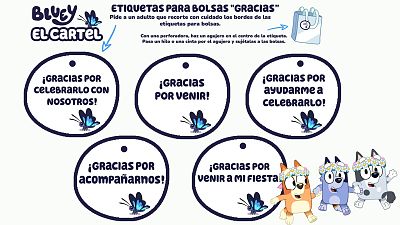 Carteles para bolsas de fiesta de Bluey
