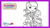 Colorea a Doc con todos sus juguetes