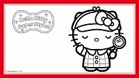 Colorea a Hello Kitty detective