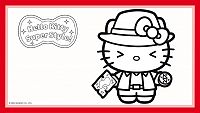 Colorea a Hello Kitty exploradora