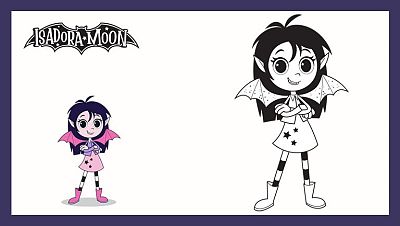 Colorea a Isadora de brazos cruzados