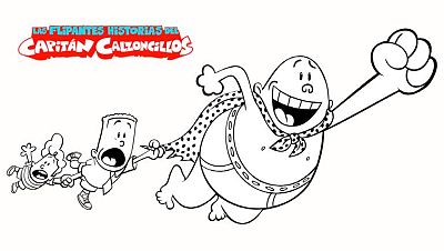 Colorea a Jorge, Berto y el Capitán Calzoncillos volando