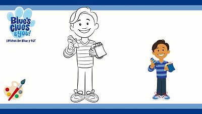 Colorea a Josh con su libreta de pistas