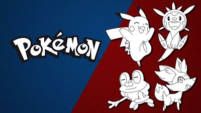 Colorea Pokémon XY - Pikachu con otros pokémon