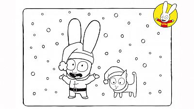 Colorea a Simón Noel en la nieve