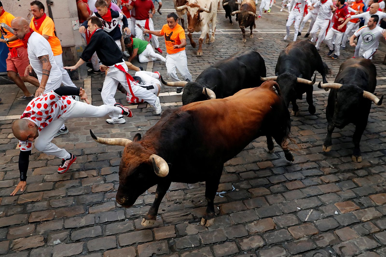 El sptimo encierro de Sanfermines 2019 con toros de La Palmosilla, en fotos