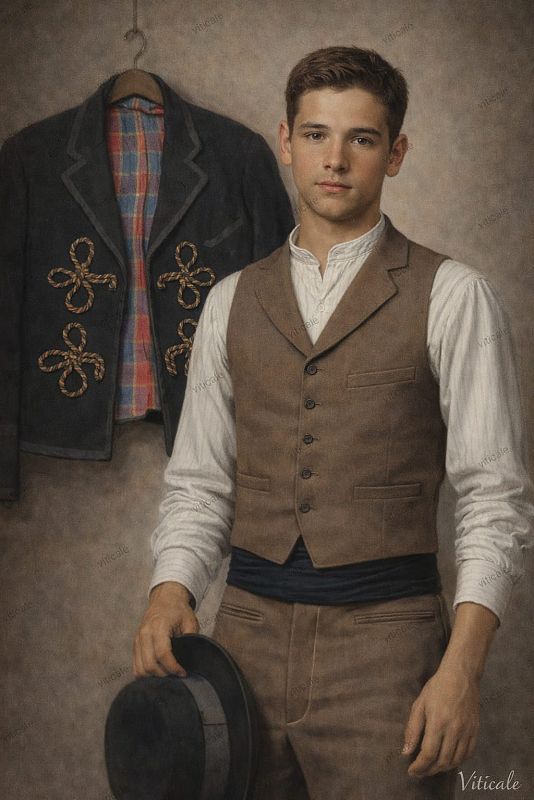 Típica chaqueta masculina muy común no solo en Olivenza sino también en el Alentejo portugués
