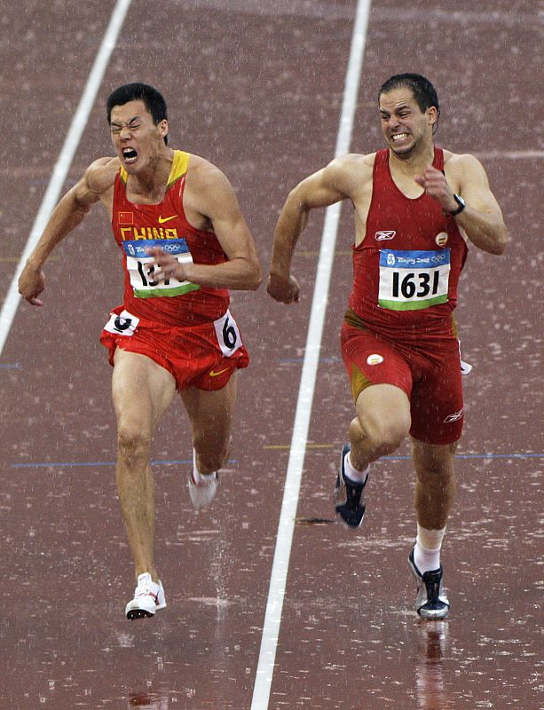 El español David Gomez ha superado la prueba de los 100 metros en la competición de decatlón.