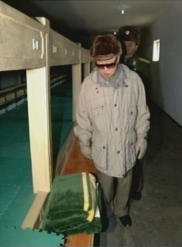 Frame grab of North Korean leader Kim Jong-il visiting an air force base
