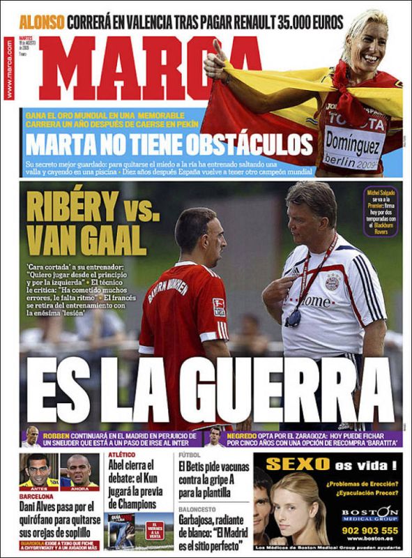 En la Razón, Marta Domínguez dando la vuelta al "ruedo" tras conseguir la victoria.