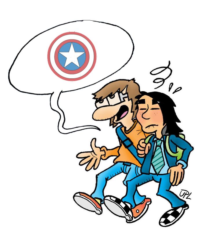 Dibujo cómic del Capitán América de Ulises Ponce López