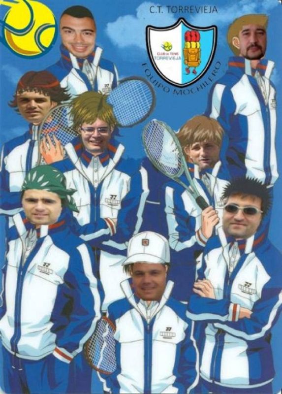 Fotomontaje de mi equipo de +30 de mi club de tenis