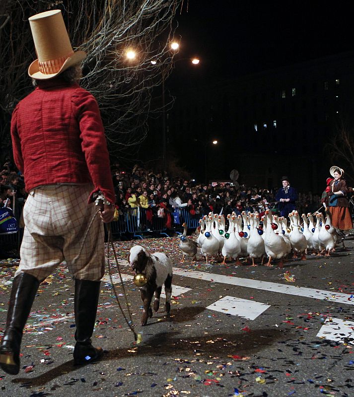 Las ocas en la Cabalgata de los Reyes Magos de Madrid.