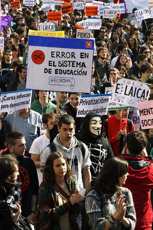 Protesta contra los recortes en educación