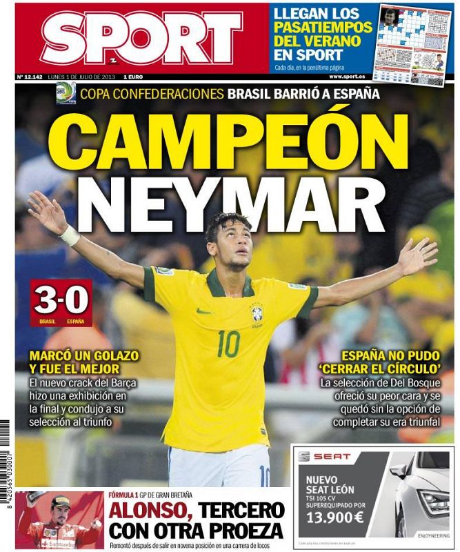 Portada del diario Sport