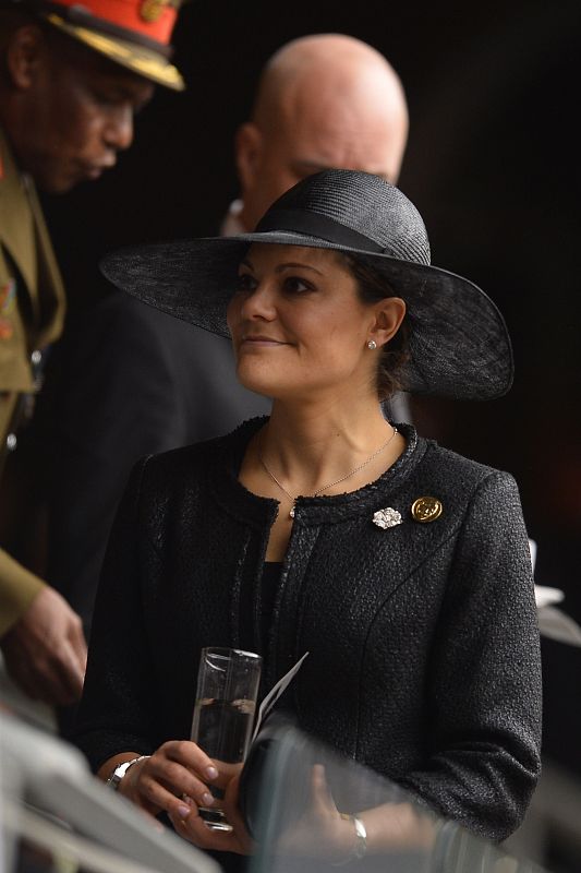 La princesa Victoria de Suecia, entre las personalidades europeas asistentes a la ceremonia homenaje a Mandela.