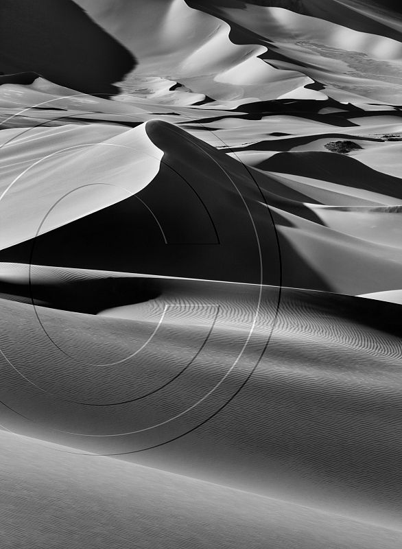Grandes dunas entre Albrg y Tin Merzouga, en Tadrart, (Sur de Yanet. Argelia.)