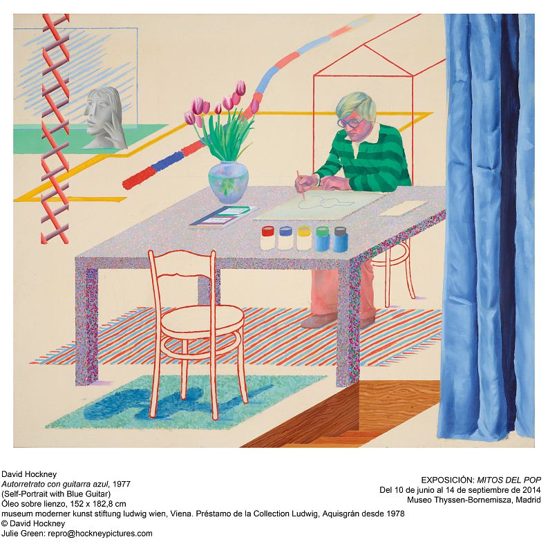 Autorretrato con guitarra azul (1977)