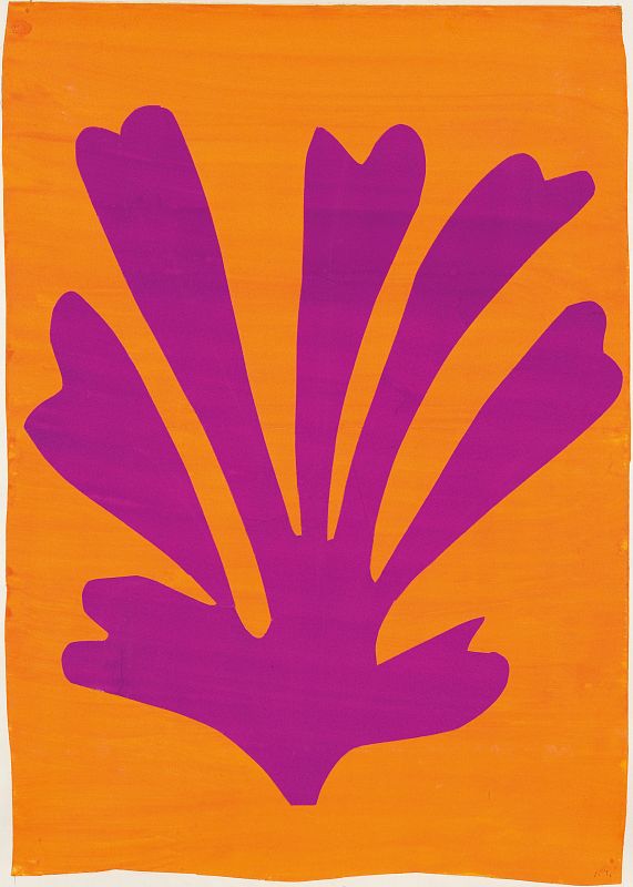 Henri Matisse "Palma (hoja violeta sobre fondo naranja)" (1947)
