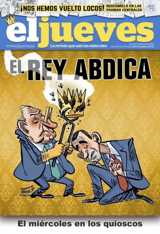 La portada que fue autocensurada por 'El Jueves' y que motivó la renuncia de varios de sus dibujantes embolemáticos que fundaron 'Orgullo y satiisfacción'