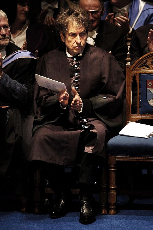 Rock legend Bob Dylan on the stage