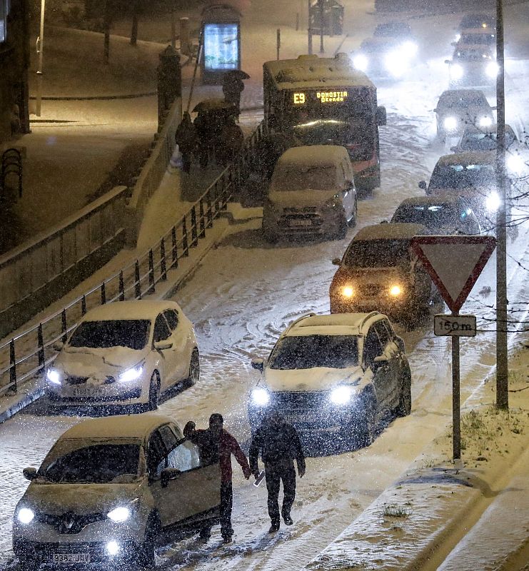 Intensa nevada en San Sebastián