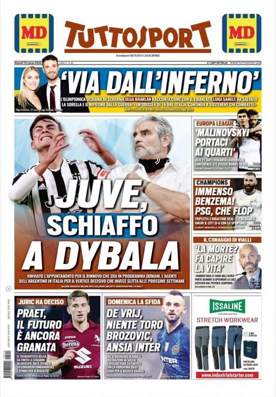 Para Tuttosport, el partido fue del inmenso Benzema al fracaso del PSG.
