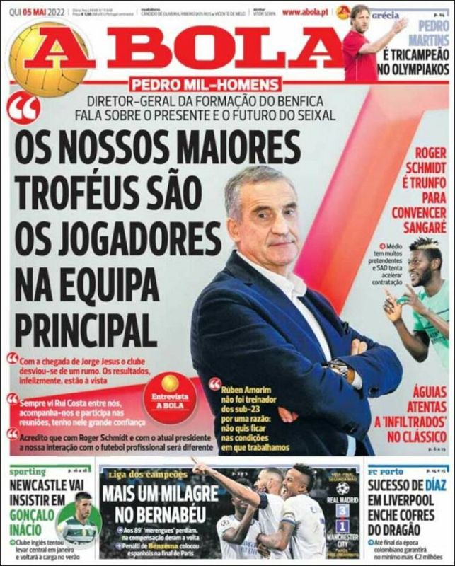 El portugués A Bola habla de un nuevo "milagro" blanco.