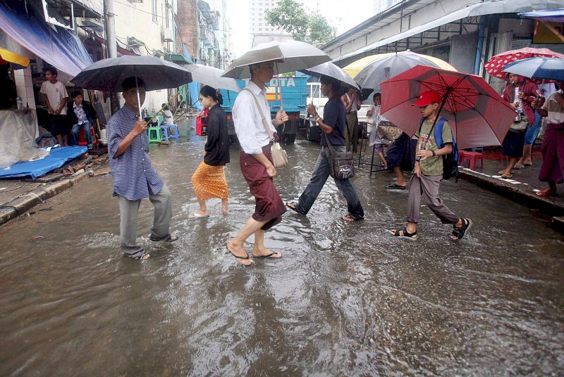 Intensas lluvias en Birmania