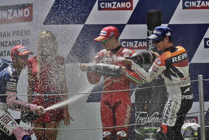 Podio de MotoGP en Montmeló