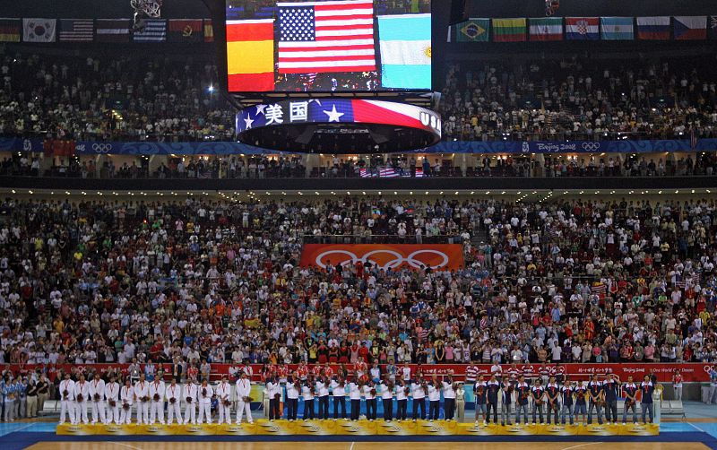 Los equipos de Argentina,España y EEUU en el podio