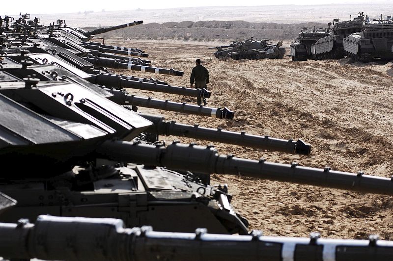 Imagen de los tanques cedida por el ejército de Israel.