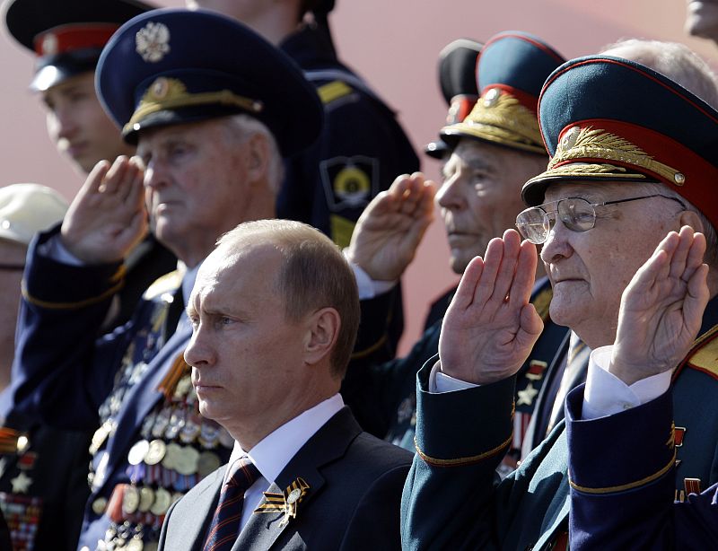 Russian Prime Minister Putin attends the Victory Day parade at Red Square in Moscow