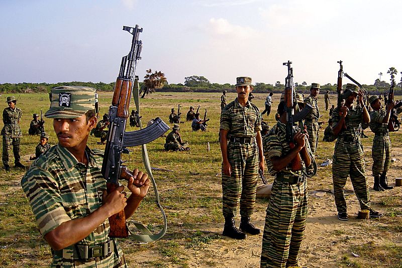 Sri Lankan Tamil Tigers participate in shooting competition in Kilinochchi