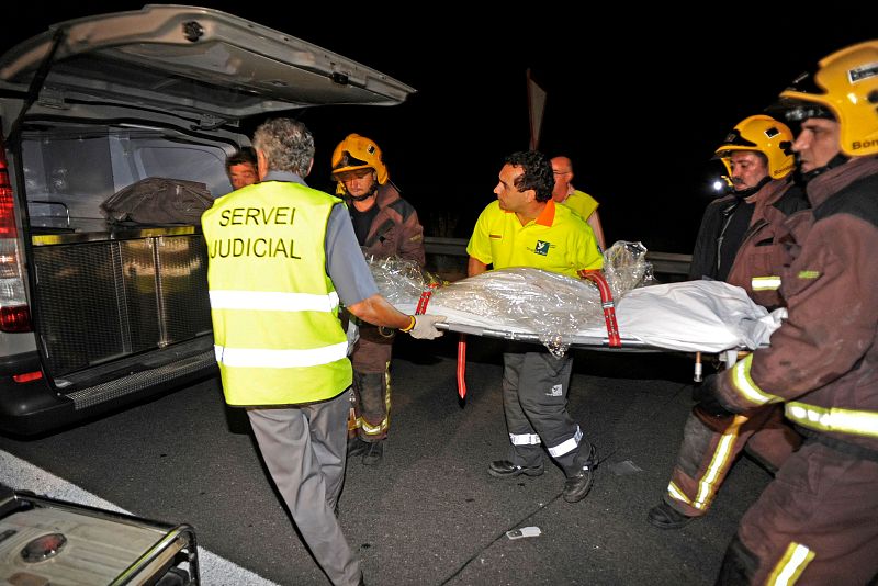 Accidente de un autocar en Barcelona