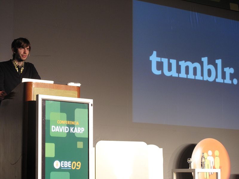 David Karp, fundador de Tumblr, durante su conferencia