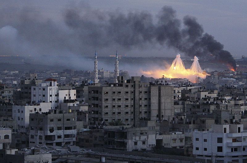 Mohammed Salem, a Reuters photographer based in the Gaza Strip, won the second prize in the Spot News Singles category of World Press Photo of the Year 2009 with this picture showing smoke rising during Israel's offensive in Gaza