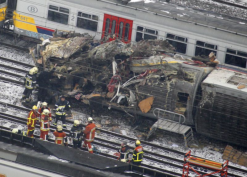 Vista aérea del lugar donde se ha producido el accidente, cerca de Bruselas.