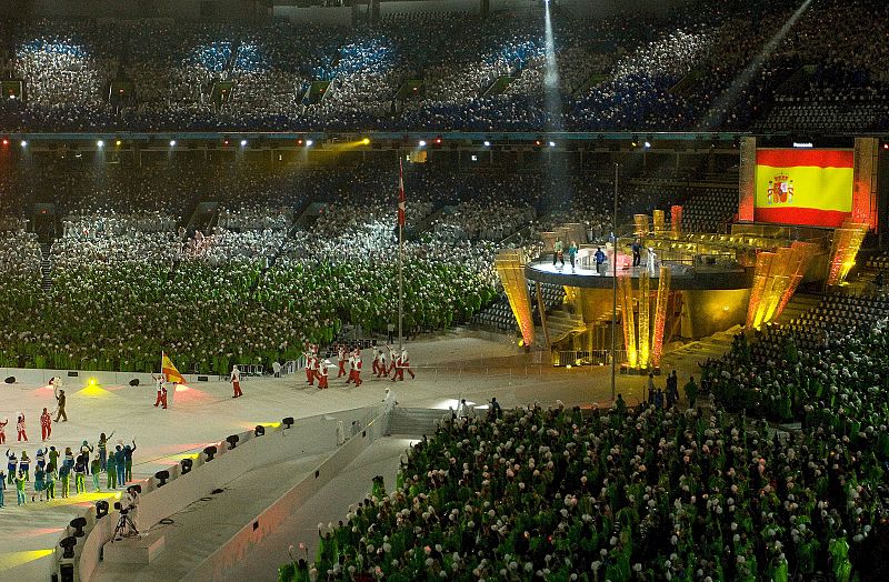 Desfile de la delegación española en la ceremonia de inauguración