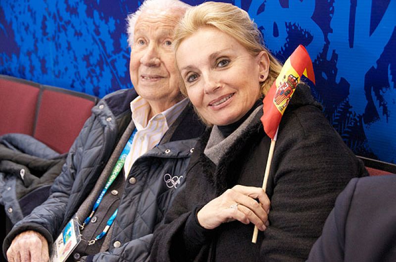 Una de las últimas apariciones públicas de Samaranch tuvo lugar en los Juegos de Invierno de Vancouver 2010. En la imagen, junto a su hija en la final de patinaje artístico. María Teresa Samaranch Salisachs es presidenta de la Federación Española de