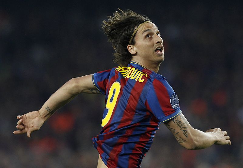 Zlatan Ibrahimovic durante el partido de vuelta de la Champions ante el inter.