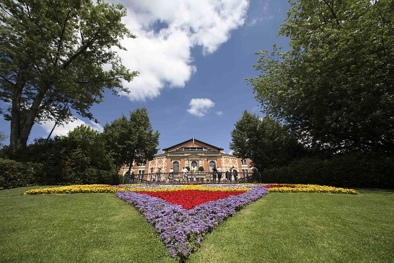 El teatro de la ópera de Gruener Huegel (Green Hill) en Bayreuth