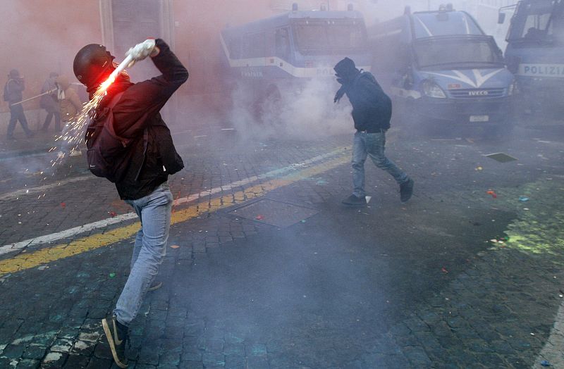 Las protestas también han dejado momentos de gran intensidad como éste