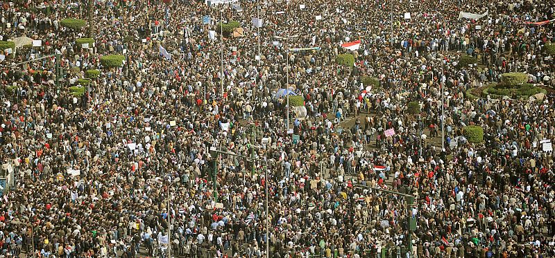La 'Marcha del Millón' contra Mubarak en Egipto
